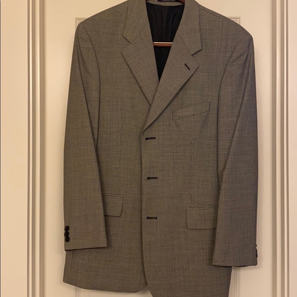 Black and Cream checked suit coat